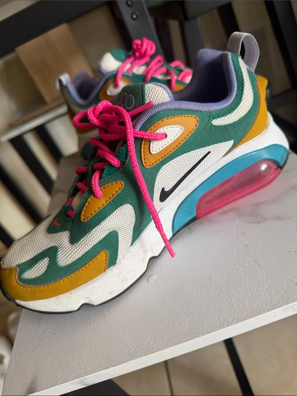 Nike Air Max 200 Sneakers - Purple, Green & Yellow